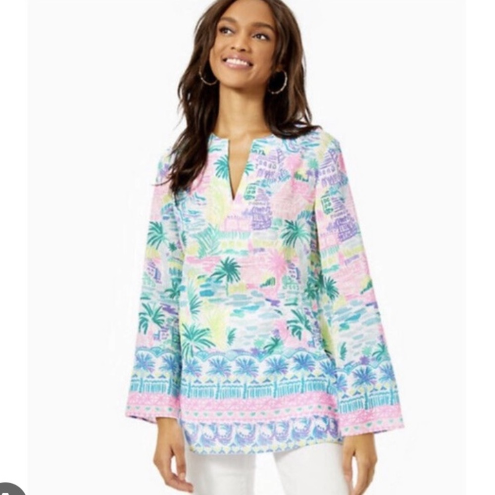 Lilly Pulitzer linen tunic ocean cove private island